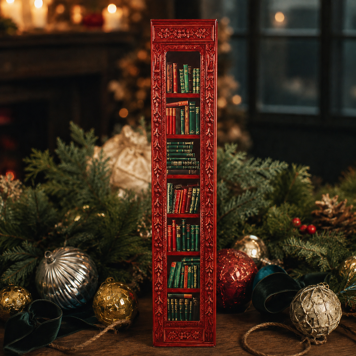 Mini-livres suspendus au sapin