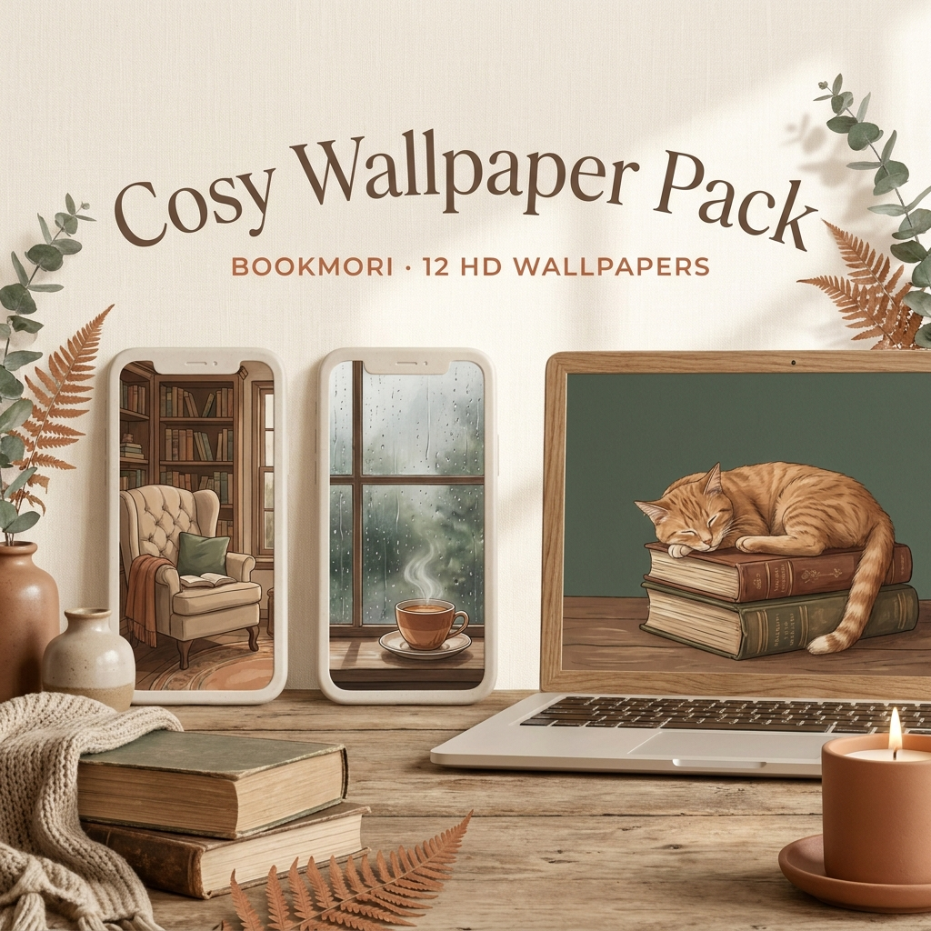 Cosy Wallpaper Pack by Bookmori — 12 HD wallpapers